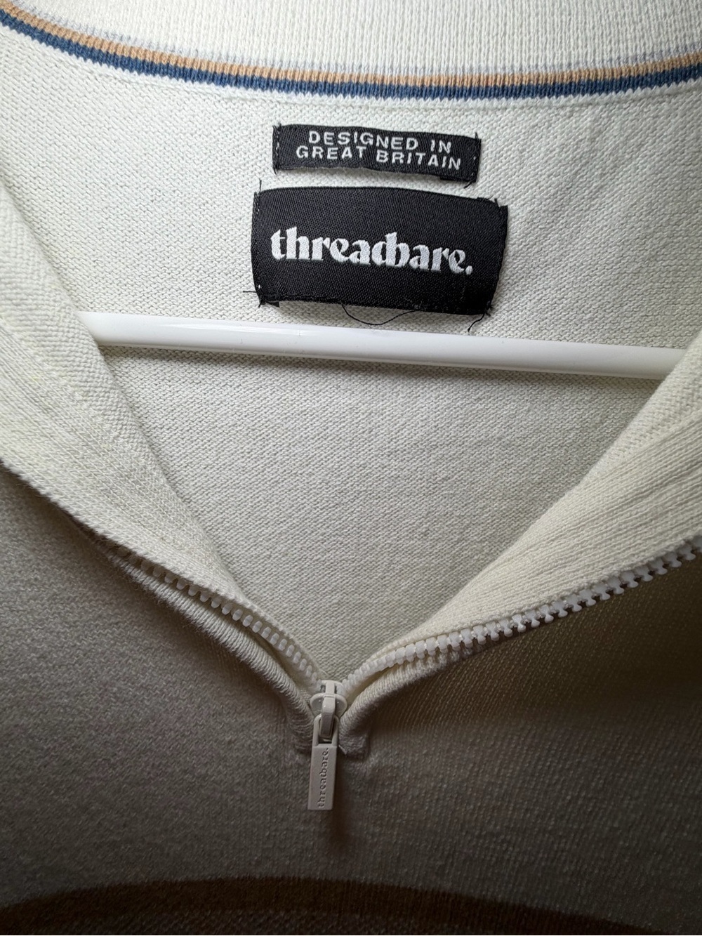 Threadbare Brown & White Colorblock Knit Polo Shirt Women’s Medium - Picture 3 of 8